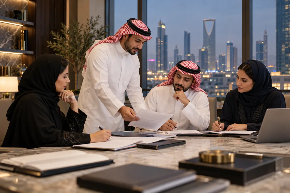 فريق قانوني يراجع المستندات ويخطط لمسار العمل